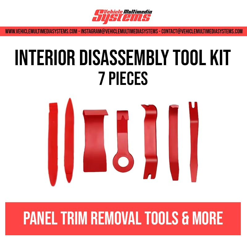 Compact 7-piece Interior Disassembly Tool Kit, including essential plastic panel trim removal tools for car interiors.