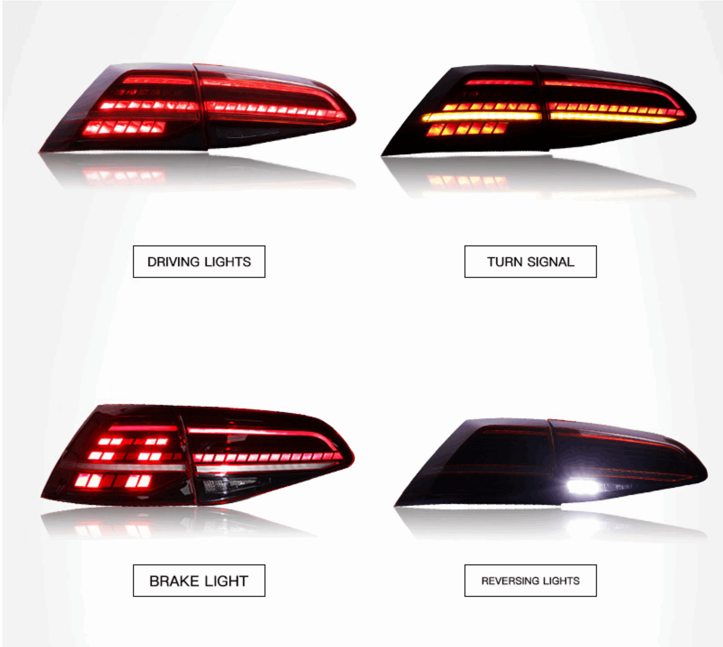 Volkswagen Golf | MK 7 MK 7.5 (2013-2020) | OEM R STYLE LED TAILLIGHTS