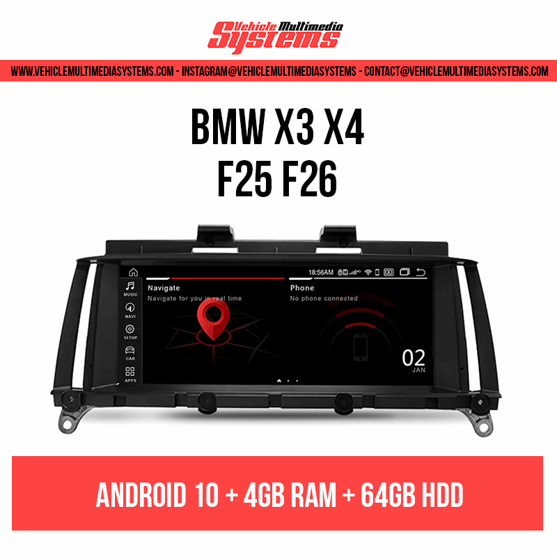 BMW X3 X4 | F25 F26 | Android Screen | CIC, NBT, EVO VMS