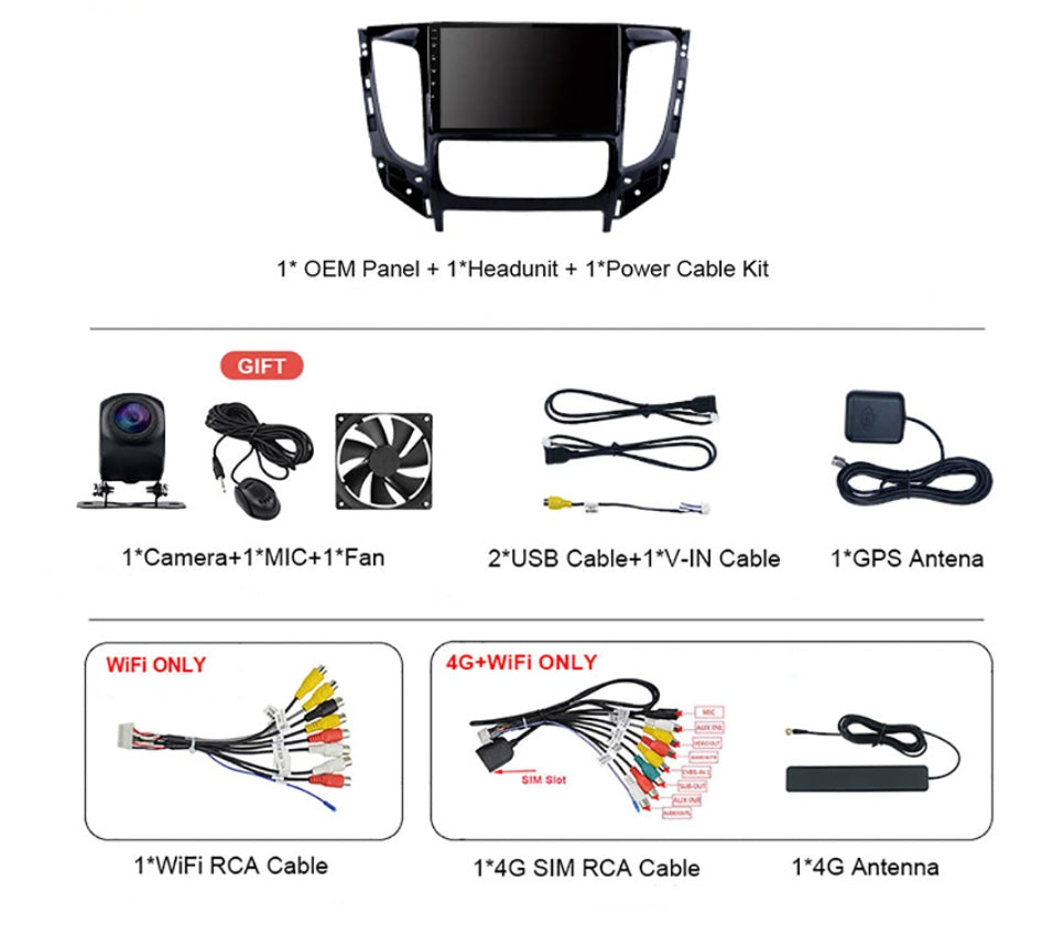 Mitsubishi L200 | 2016-2018 | Android Screen VMS