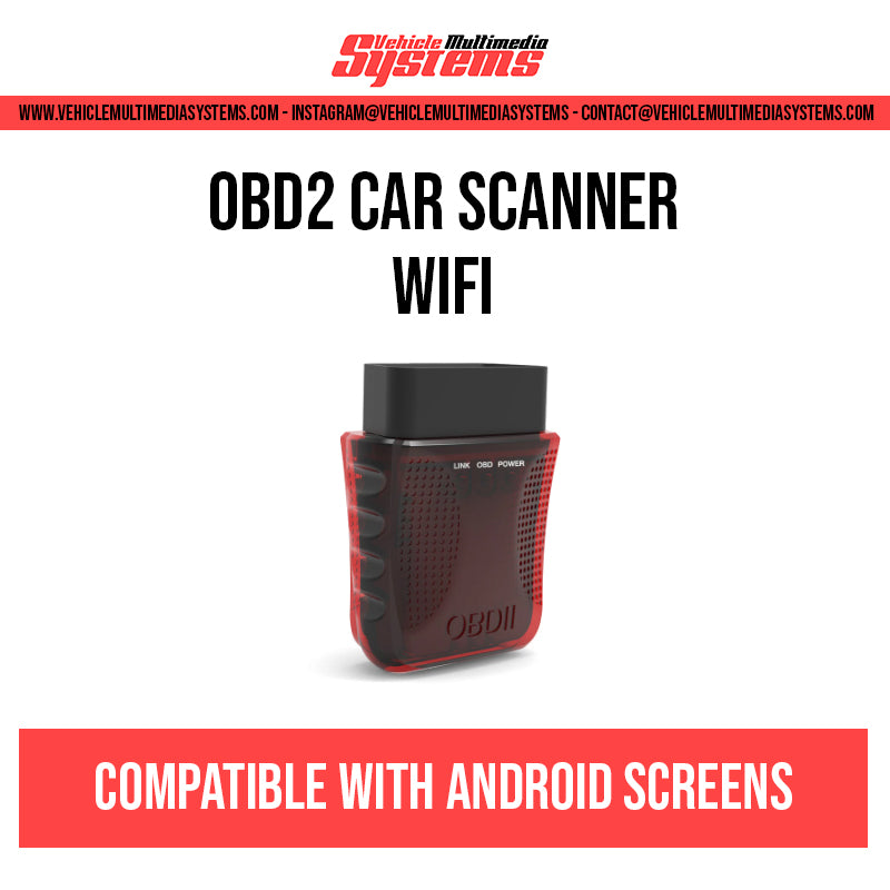 Wi-Fi OBD2 car scanner with 16-pin adapter for Android screens – compact wireless diagnostic tool for engine performance and fault code reading