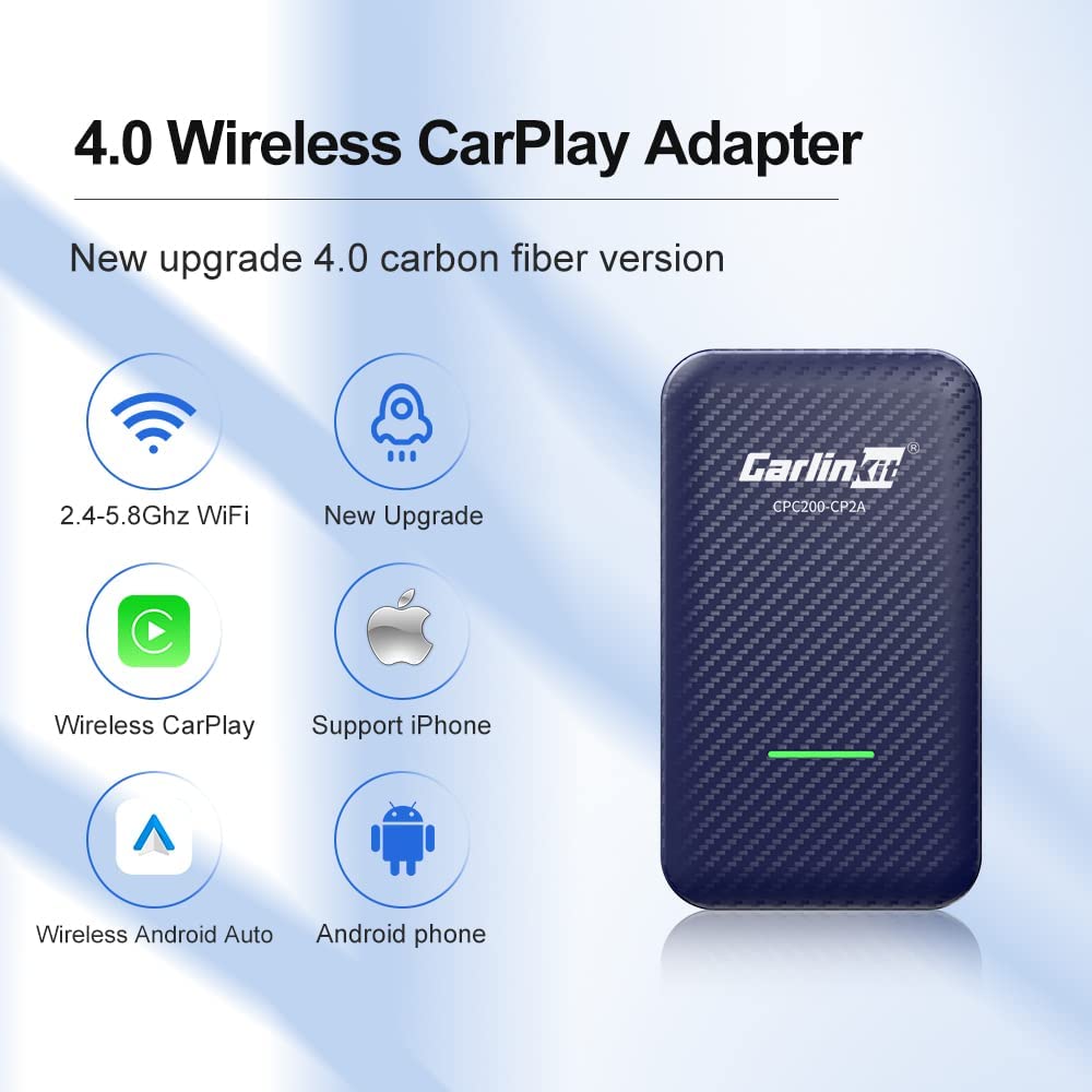 Wireless CarPlay and Android Auto activator dongle for OEM infotainment systems – plug-and-play adapter for cable-free smartphone connection