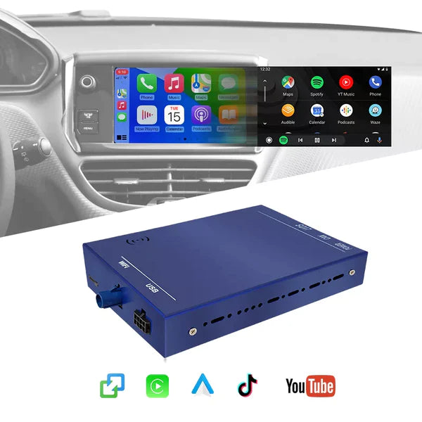 Wireless AndroidAuto Retrofit Box for Peugeot Wireless CarPlay Smart Module  for Peugeot 208 2008 14-16 Model