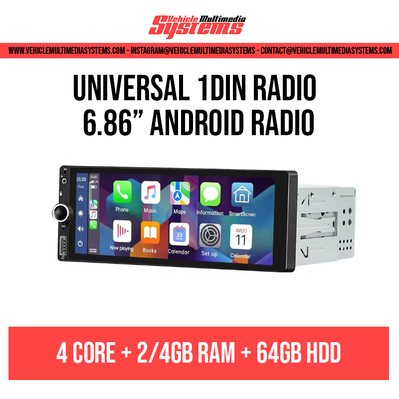 Android Figure Radio Universal 1 DIN Radio | Retractable 7 Inch Android Screen– Vehicle ...