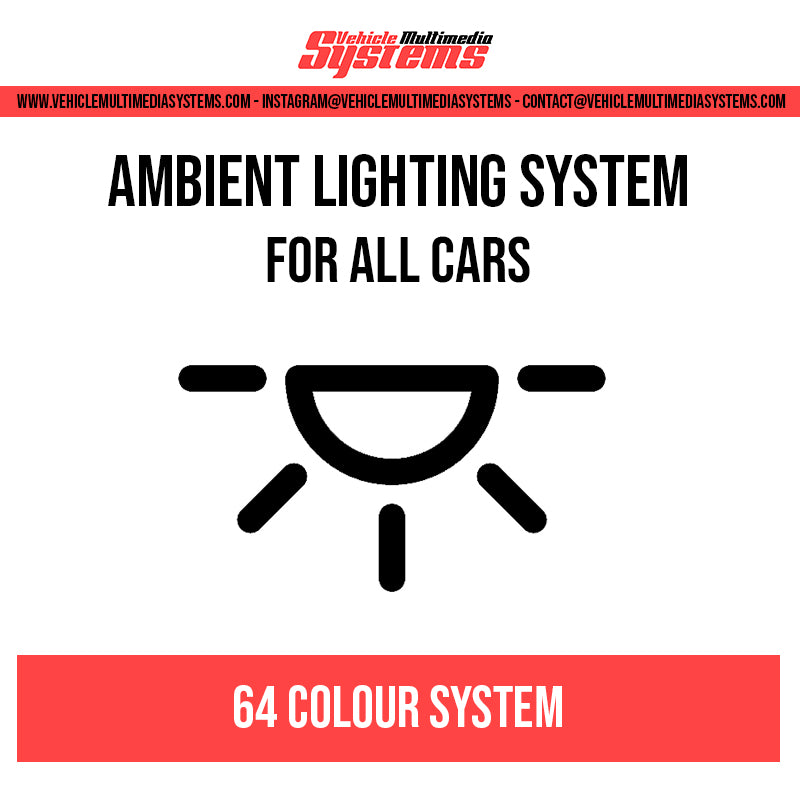Car ambient lighting system with Bluetooth control and music sync – multi-colour RGB LED strips for vehicle interior with footwell, door, and storage lights
