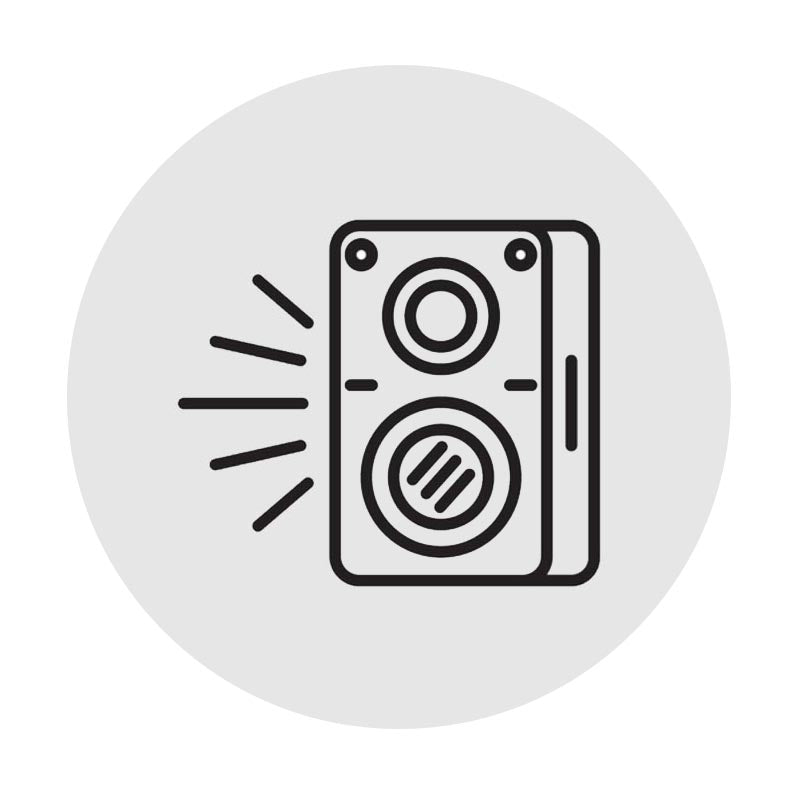 "Icon of car speaker and sound waves for car audio system enhancements and speaker upgrades"