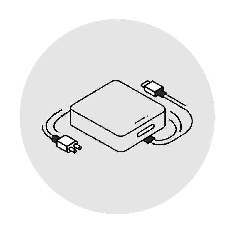 Icon of CarPlay box module with USB cable for wireless Apple CarPlay and Android Auto activation