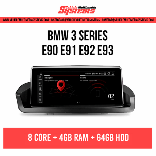 BMW Serie 3 | E90 E91 E92 E93 | Pantalla Android + Controlador iDrive (Sin Pantalla OEM)