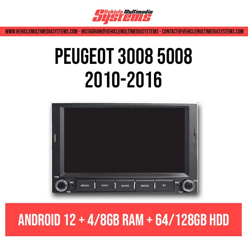 Cadre Tableau De Bord 2DIN 9" Pour Peugeot 3008/5008 (2009-2016) - Plastique ABS, Pour Autoradio Android