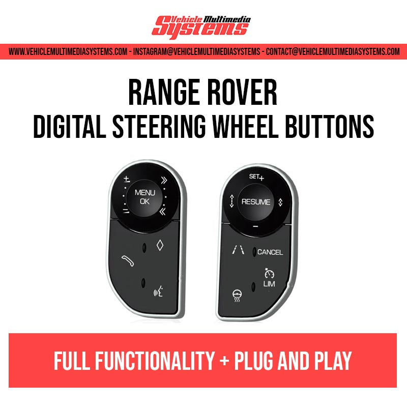Range Rover L405/L494 steering wheel multimedia and cruise control touch buttons in black gloss finish