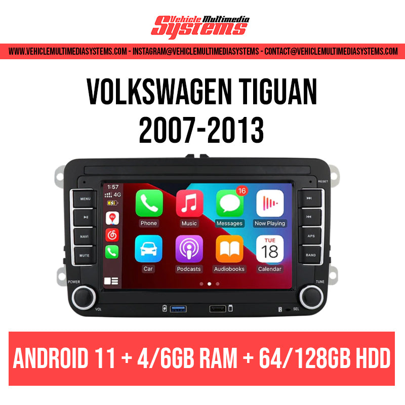 Tablette tactile Android 13.0 + Apple Carplay Volkswagen Tiguan 